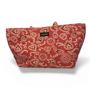 Longaberger Red Paisley Tote Bag